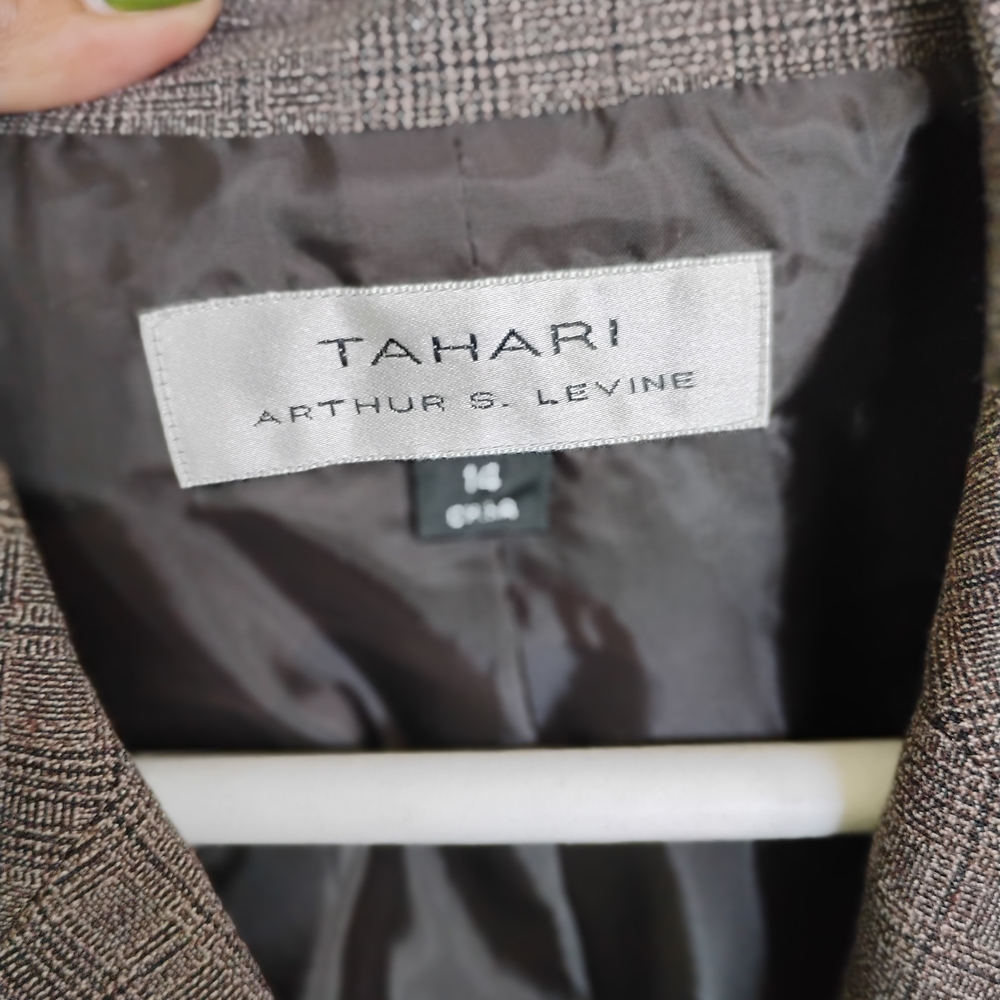 Tahari ASL Brown Blazer Elegant Suit Jacket